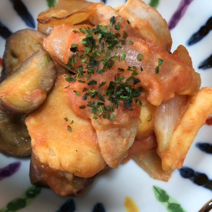 ナスとニョッキとトマト煮